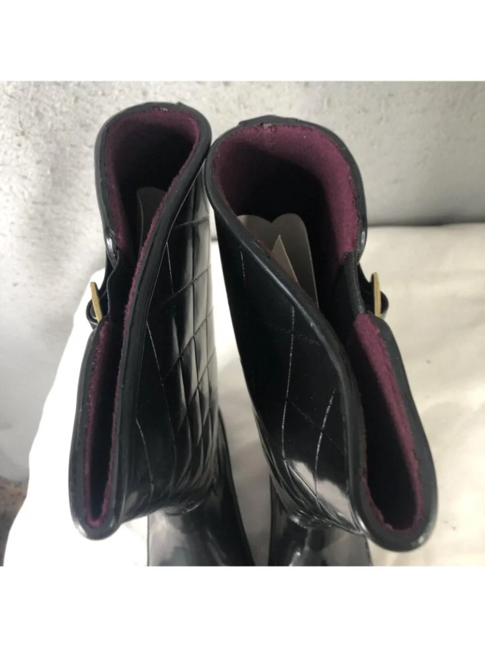 Sperry Top-Sider Boots Womens Size 7 Black Quilted Mid Calf Rain Pelican III